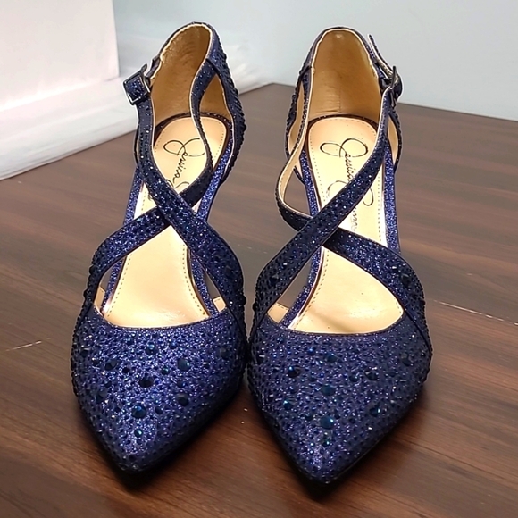 Jessica Simpson Shoes - Jessica Simpson Navy Sparkle Heels